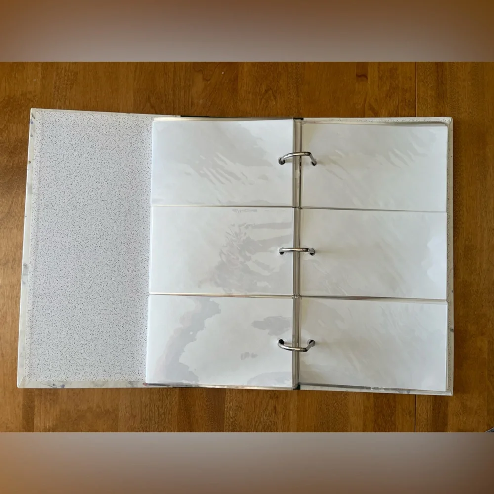 Floral Patterned 3 Ring Photo Album with Green Spine